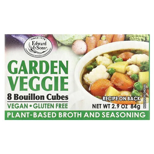 Edward & Sons, Edward & Sons, Garden Veggie, Bouillon Cubes, 8 Cubes