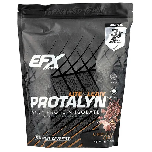 EFX Sports, Aislado de proteína de suero de leche Protalyn®, Chips de chocolate, 907 g (2 lb)