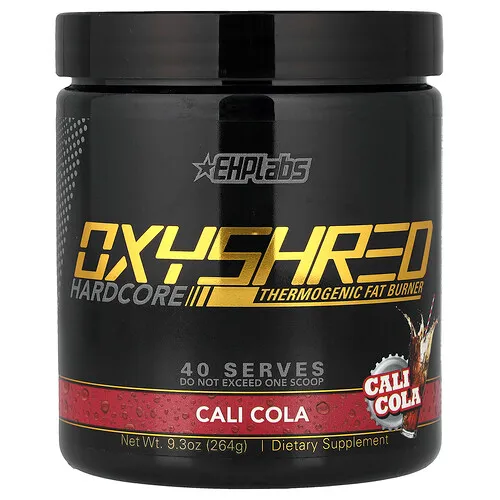 EHPlabs, OxyShred Hardcore, Suplemento termogénico para quemar grasas, Cali-Cola, 264 g (9,3 oz)