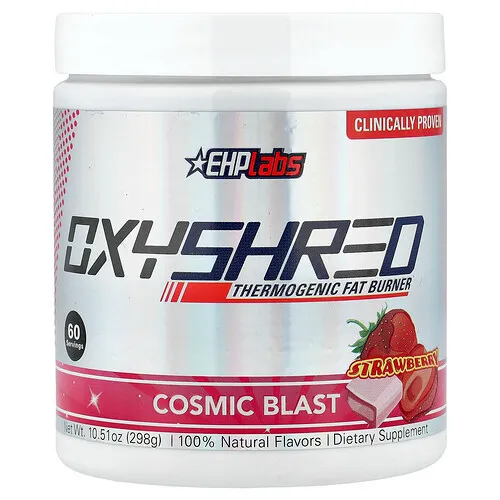 EHPlabs, OxyShred, Suplemento termogénico para quemar grasas, Explosión cósmica, Fresa, 288 g (10,16 oz)