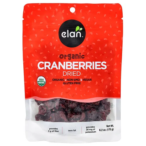 Elan, Arándanos rojos orgánicos deshidratados, 175 g (6,2 oz)