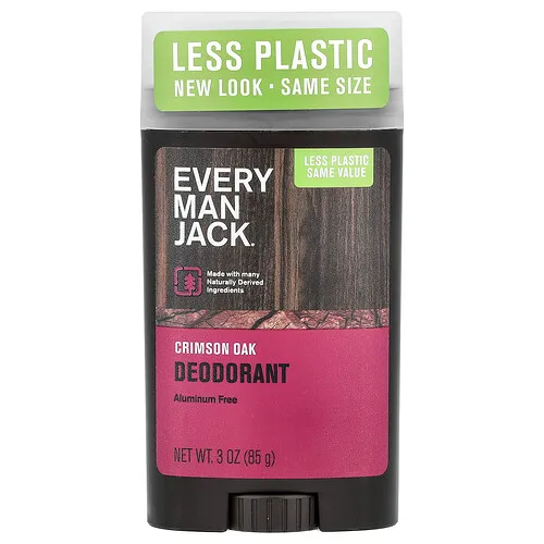 Every Man Jack, Desodorante, Sin aluminio, Roble carmesí, 85 g (3 oz)
