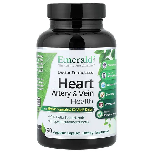 Emerald Laboratories, Salud del corazón, las arterias y las venas, 90 cápsulas vegetales