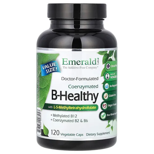 Emerald Laboratories, Vitamina B saludable coenzimada con L-5-metiltetrahidrofolato, 120 cápsulas vegetales