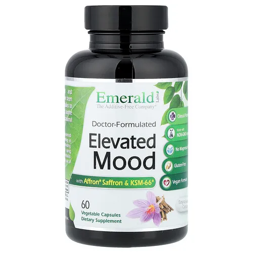 Emerald Laboratories, Estado de ánimo elevado con azafrán Affron® y KSM-66®, 60 cápsulas vegetales