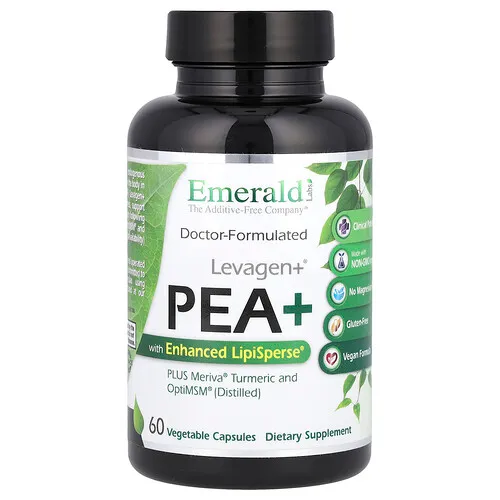 Emerald Laboratories, Levagen+® Pea+ con LipiSperse® potenciada, 60 cápsulas vegetales