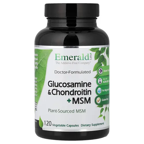 Emerald Laboratories, Glucosamina, condroitina y MSM, 120 cápsulas vegetales