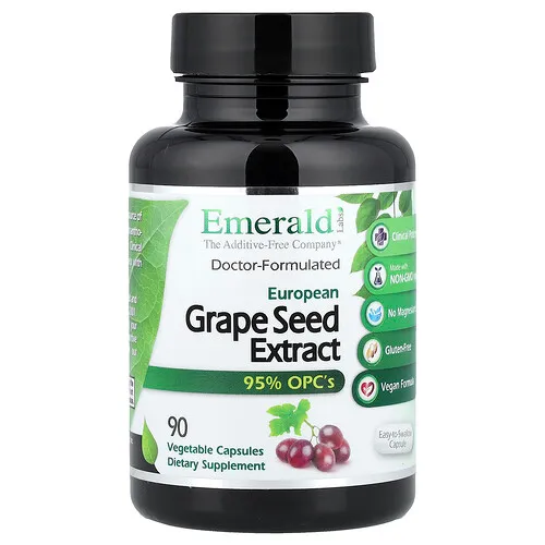 Emerald Laboratories, Extracto de semilla de uva europea, 90 cápsulas vegetales