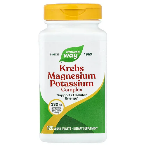 Nature's Way, Complejo de magnesio y potasio de Krebs, 120 comprimidos veganos