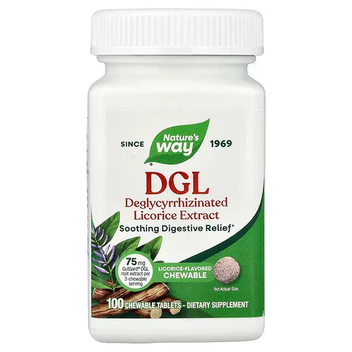 Nature's Way, DGL, Regaliz, 100 comprimidos masticables