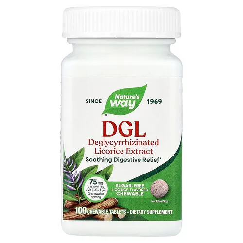 Nature's Way, DGL, Regaliz, 100 comprimidos masticables