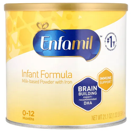 Enfamil, Fórmula para bebés, Fórmula a base de leche en polvo con hierro, De 0 a 12 meses, 598 g (21,1 oz)