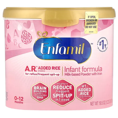 Enfamil, AR™, Fórmula para bebés a base de leche en polvo con hierro, De 0 a 12 meses, 553 g (19,5 oz)