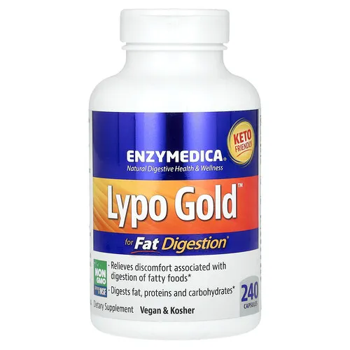 Enzymedica, Lypo Gold, Suplemento para favorecer la digestión de las grasas, 240 cápsulas