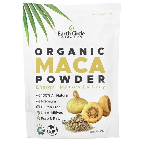 Earth Circle Organics, Polvo de maca pura y orgánica, (454 g)