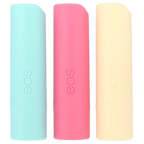 EOS, Bálsamo labial orgánico 100 % natural, Paquete surtido, 3 bálsamos labiales, 4 g (0,14 oz) cada uno