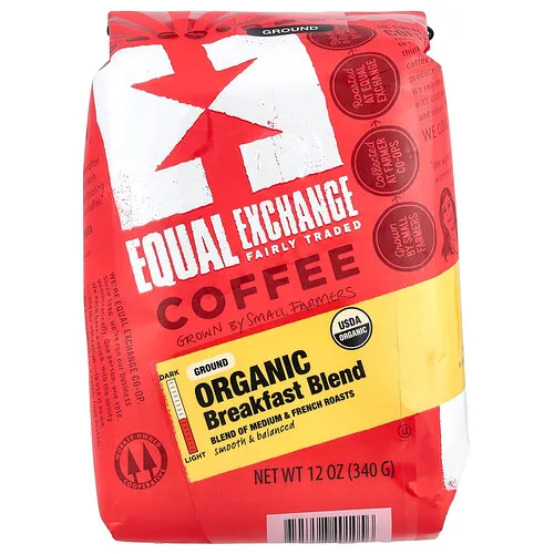 Equal Exchange, Café orgánico, Mezcla para el desayuno, Molido, Tostado medio y francés, 340 g (12 oz)