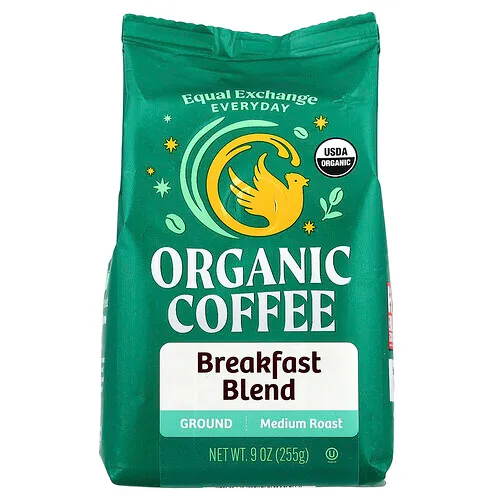 Equal Exchange, Café orgánico, Mezcla para el desayuno, Molido, Tostado medio, 255 g (9 oz)