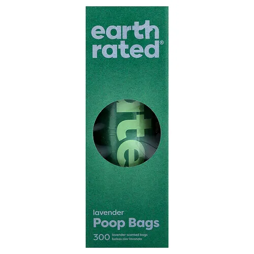 Earth Rated, Bolsas para desechos de perros, lavanda, 300 bolsas