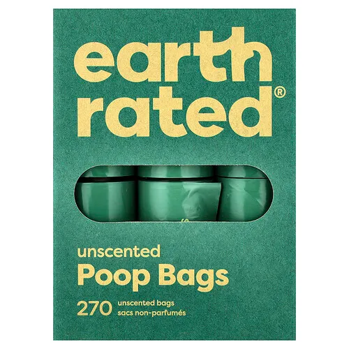 Earth Rated, Bolsas para desechos de perros, Sin fragancia, 270 bolsas