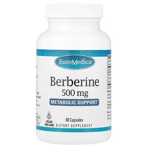 EuroMedica, Berberina, 500 mg, 60 cápsulas