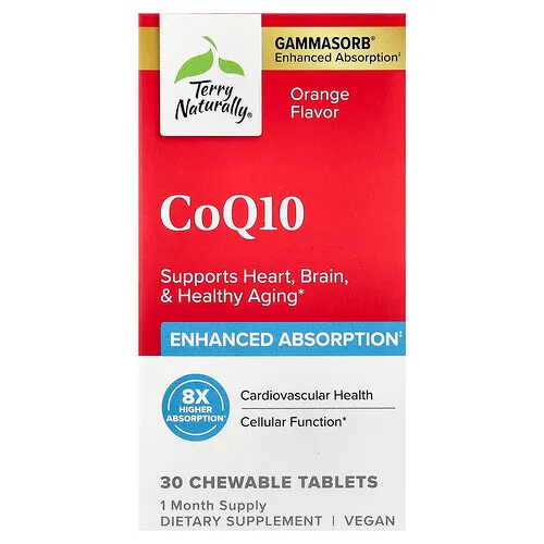 Terry Naturally, CoQ10, Naranja, 30 comprimidos masticables (100 mg por comprimido)