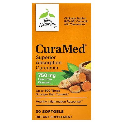 Terry Naturally, CuraMed®, Curcumina de absorción superior, 30 cápsulas blandas