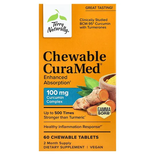 Terry Naturally, Chewable CuraMed®, Absorción mejorada, 60 comprimidos masticables