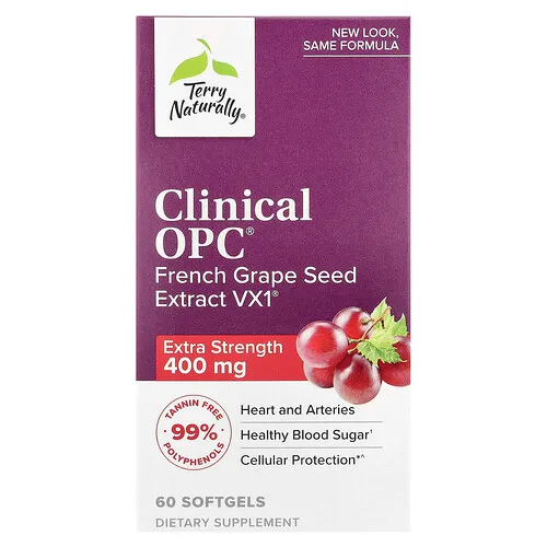 Terry Naturally, Clinical OPC®, 400 mg, 60 cápsulas blandas