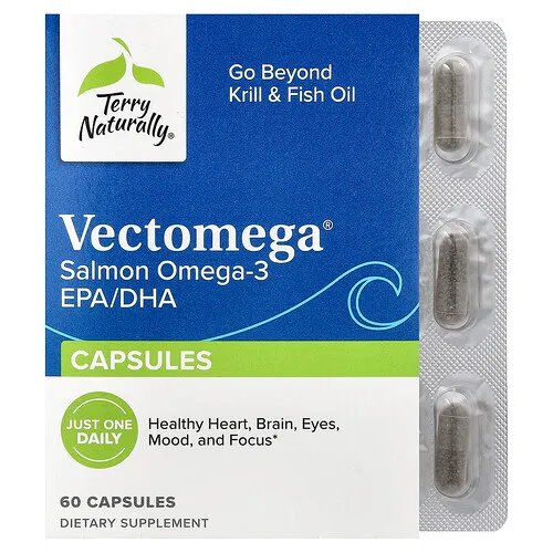 Terry Naturally, Vectomega®, Omega-3, EPA y DHA de salmón, 60 cápsulas (214 mg por cápsula)