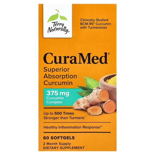 Terry Naturally, CuraMed®, Curcumina de absorción superior, 60 cápsulas blandas