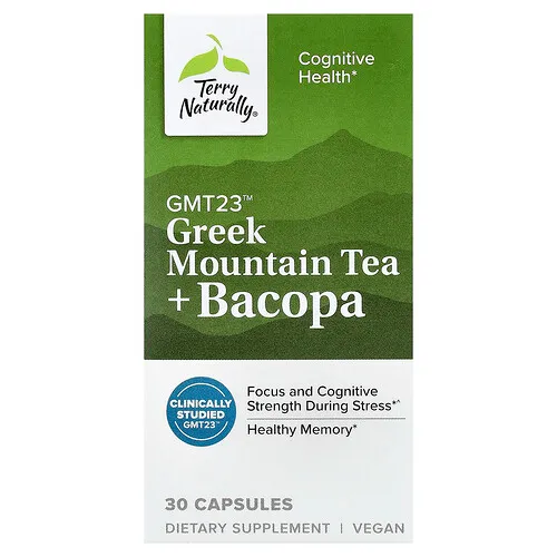 Terry Naturally, Té griego de montaña con bacopa`` 30 cápsulas