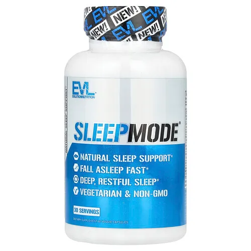 EVLution Nutrition, SleepMode®, Suplemento de refuerzo natural para el sueño, 60 cápsulas vegetales