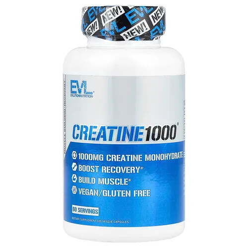 EVLution Nutrition, Creatine1000®, 120 cápsulas vegetales (500 mg por cápsula)