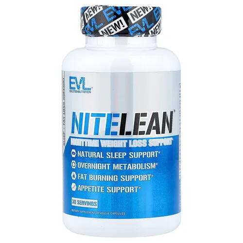 EVLution Nutrition, NiteLean®, Refuerzo para la pérdida de peso durante la noche, 30 cápsulas vegetales