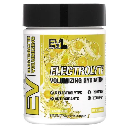 EVLution Nutrition, Hidratación voluminizadora con electrolitos, Limonada`` 111 g (3,91 oz)