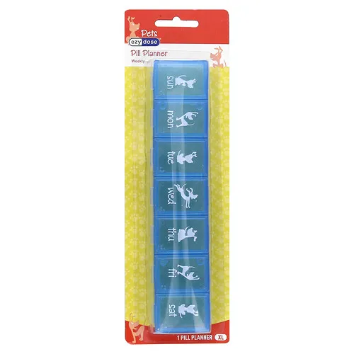 Ezy Dose, Mascotas, Planificador semanal de pastillas, Perros, XL, 1 unidad