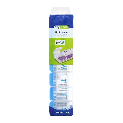 Ezy Dose, Planificador semanal de pastillas con botones a presión, XL, 1 unidad