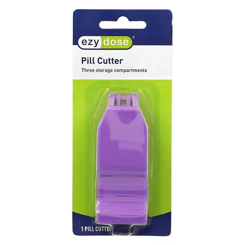 Ezy Dose, Cortador de pastillas, Con tres compartimentos de almacenamiento, Púrpura, 1 unidad