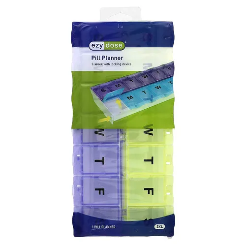 Ezy Dose, Planificador de pastillas para 2 semanas con dispositivo de bloqueo, 2XL`` 1 unidad