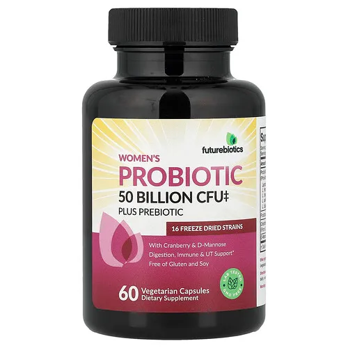 Futurebiotics, Suplemento con probióticos y prebióticos para mujeres, 60 cápsulas vegetales