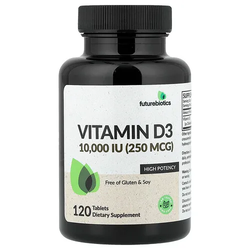 Futurebiotics, Vitamina D3, 250 mcg (10.000 UI), 120 comprimidos