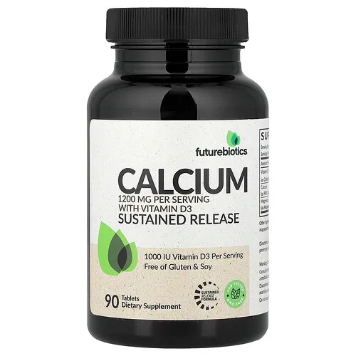Futurebiotics, Calcio con vitamina D3, Liberación prolongada, 90 comprimidos