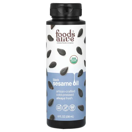 Foods Alive, Aceite de sésamo negro orgánico, 236 ml (8 oz. Líq.)