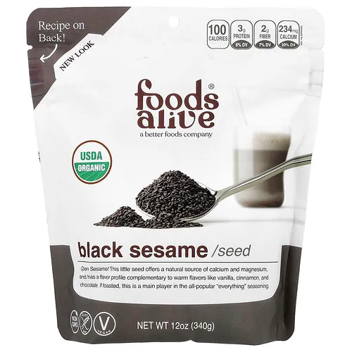 Foods Alive, Semilla de sésamo negro orgánico, 340 g (12 oz)
