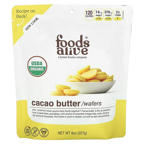 Foods Alive, Obleas de manteca de cacao, 227 g (8 oz)