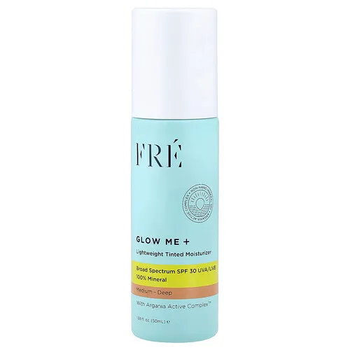 Fre, Glow Me+, Humectante liviano con color, FPS 30, Intensidad media a profunda, 50 ml (1,69 oz. líq.)