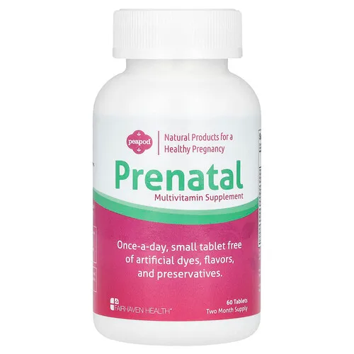 Fairhaven Health, Peapod, Suplemento multivitamínico prenatal, 60 comprimidos
