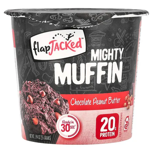 FlapJacked, Mighty Muffin con probióticos, chocolate con manteca de maní, 1.9 oz (55 g)