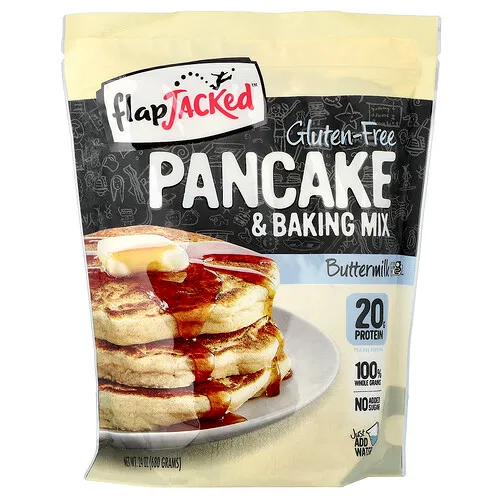 FlapJacked, Mezcla para hornear y panqueques sin gluten, Suero de mantequilla, 680 g (24 oz)